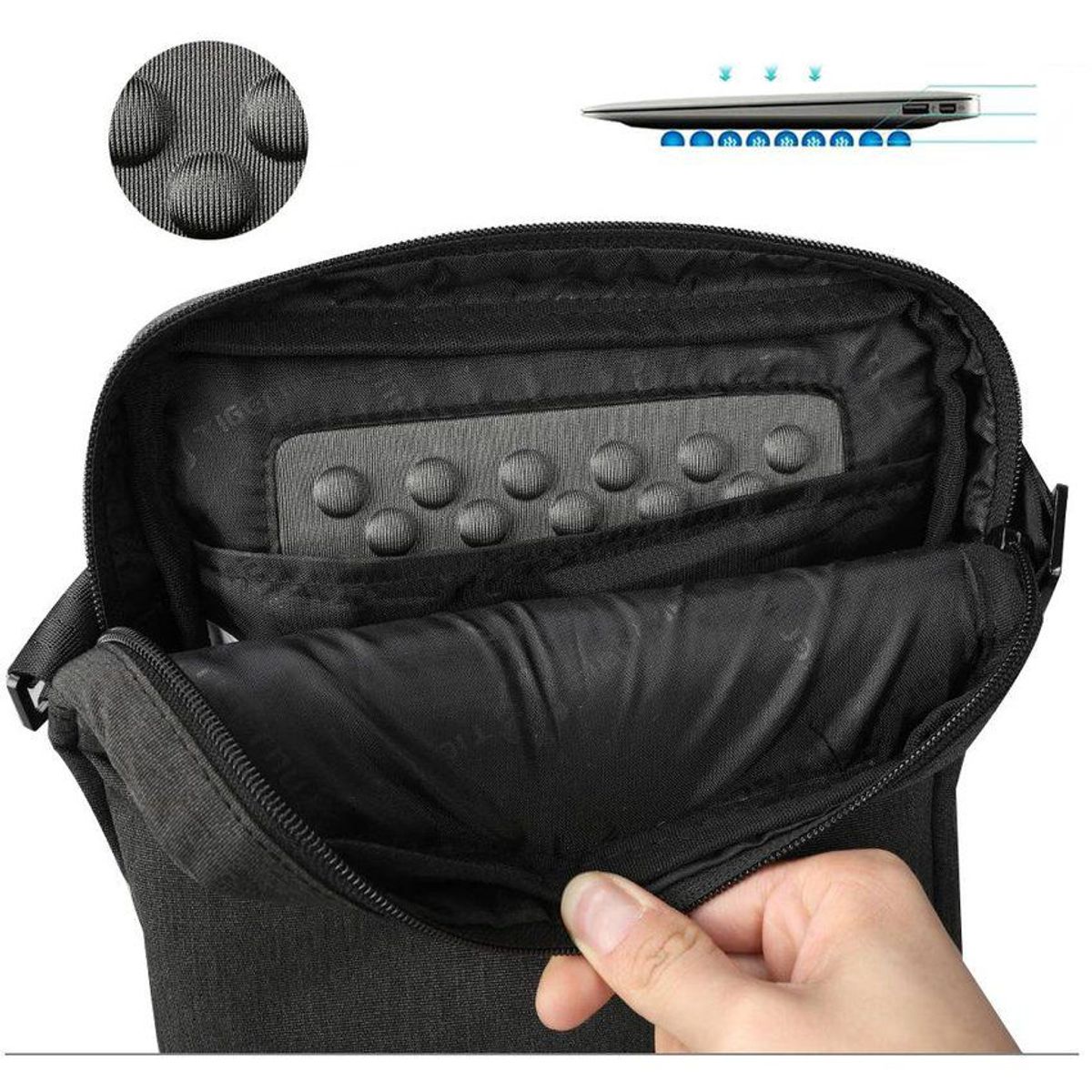 TIGERNU - Morral Mochila Antirrobo con Cierre Oculto BP27 Gris Oscuro