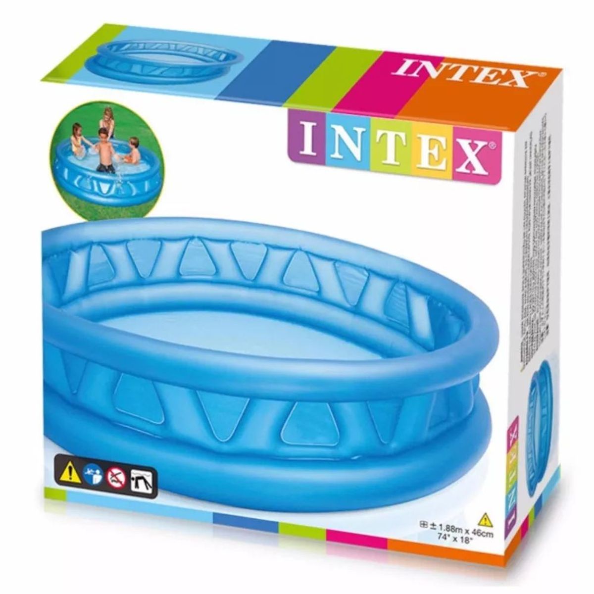INTEX - Piscina Inflable con barras laterales inflables 188x46 cm