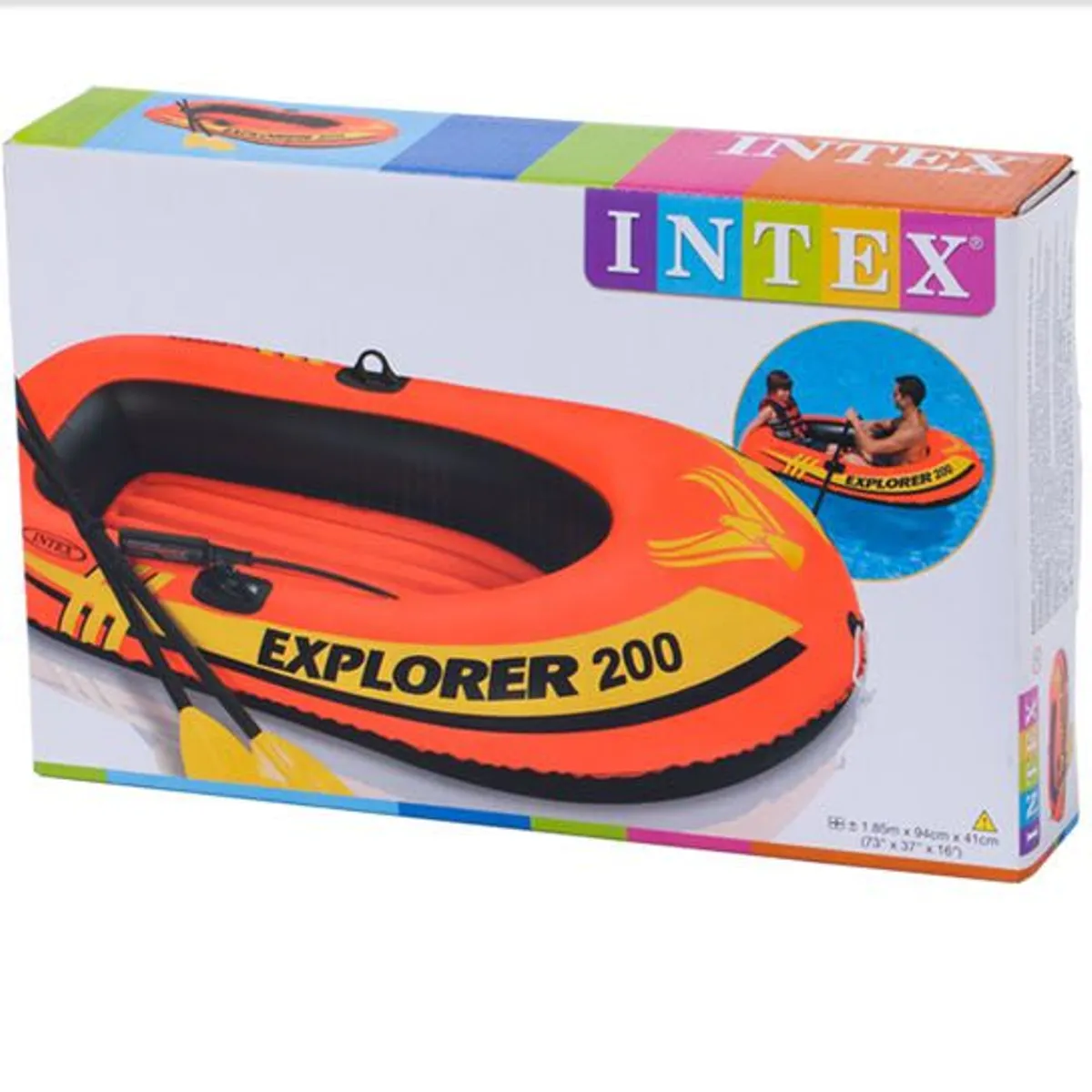 INTEX - Intex - Bote inflable modelo Explorer Capacidad 95 kg con inflador y remos