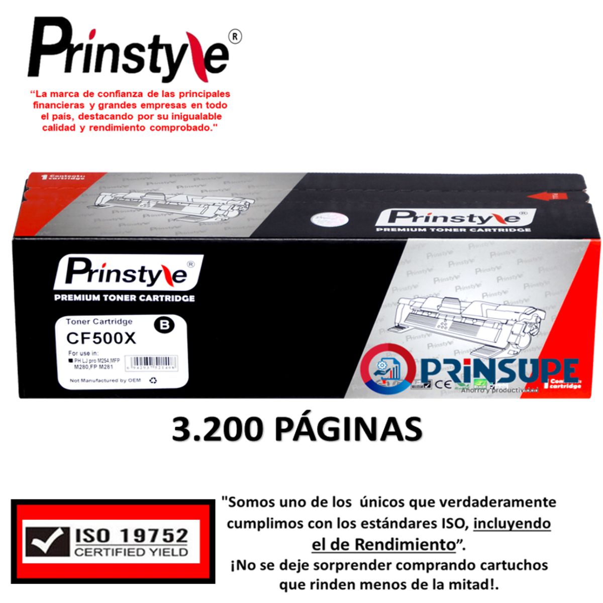 PRINSTYLE - TONER PRINSTYLE 202X CF500X NEGRO 3.200 PÁG.ISO DE RENDIMIENTO 19752