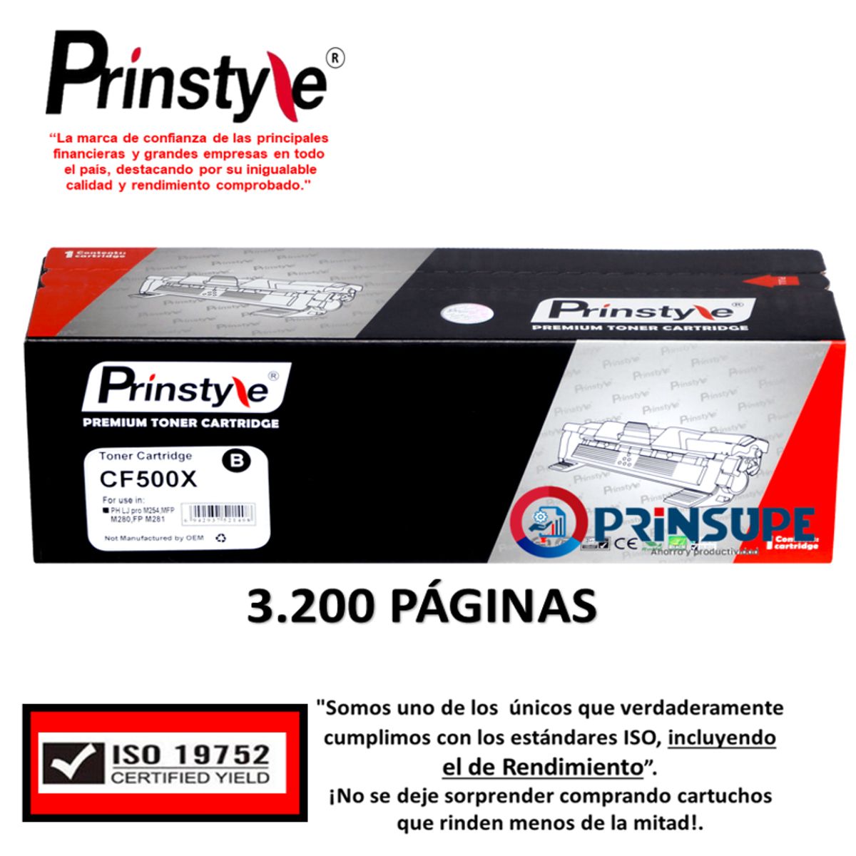PRINSTYLE - TONER PRINSTYLE 202X CF500X NEGRO 3.200 PÁG.ISO DE RENDIMIENTO 19752