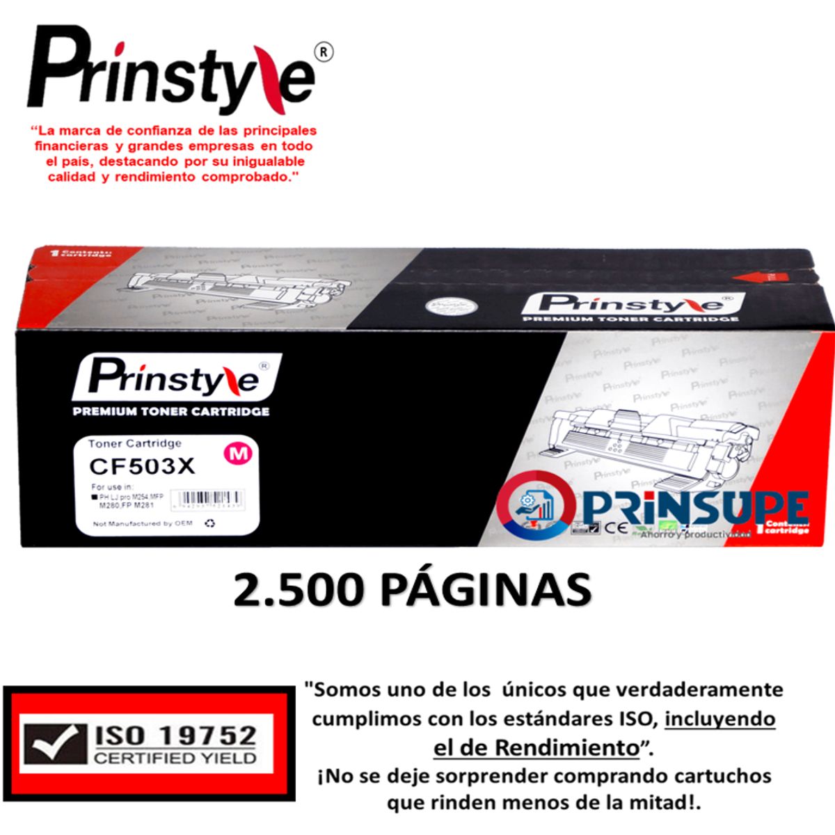 PRINSTYLE - TONER PRINSTYLE 202X CF503X MAGENTA 2.500 PÁG.ISO DE RENDIMIENTO 19752