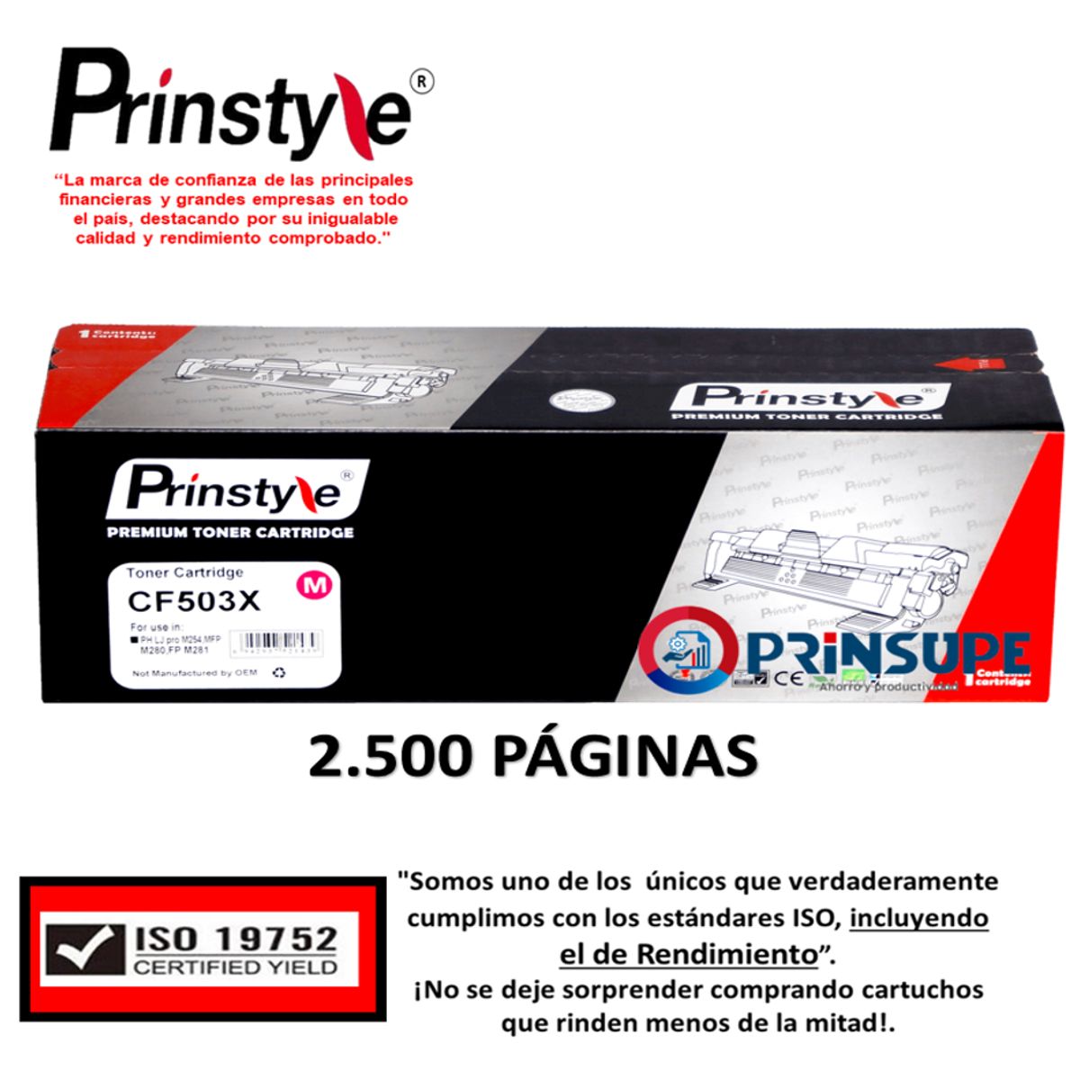 PRINSTYLE - TONER PRINSTYLE 202X CF503X MAGENTA 2.500 PÁG.ISO DE RENDIMIENTO 19752