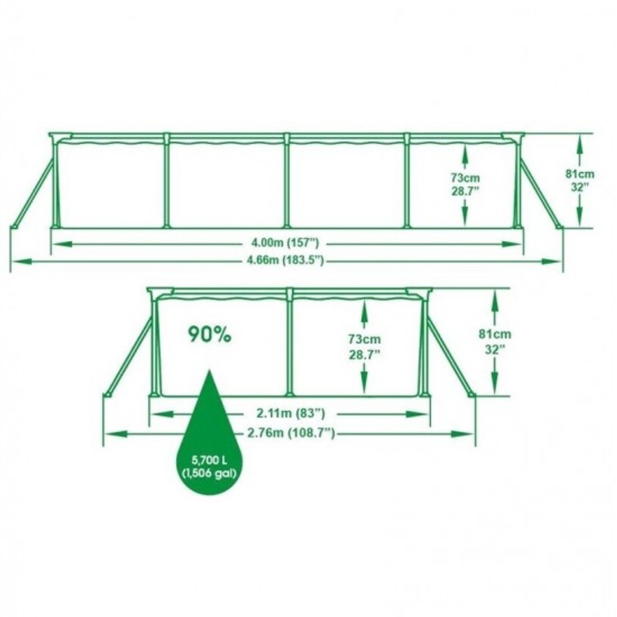 BESTWAY - Bestway - Piscina Estructural 400x211x81cm
