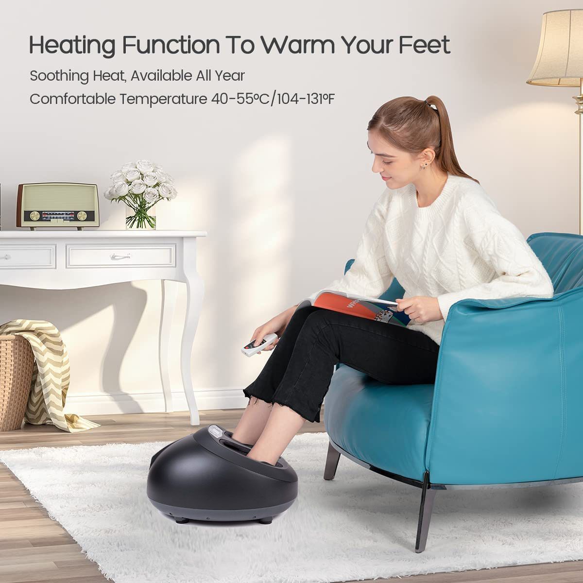 PERUMASSAGE - Masajeador de Pies Multifuncional Shiatsu con Presoterapia.