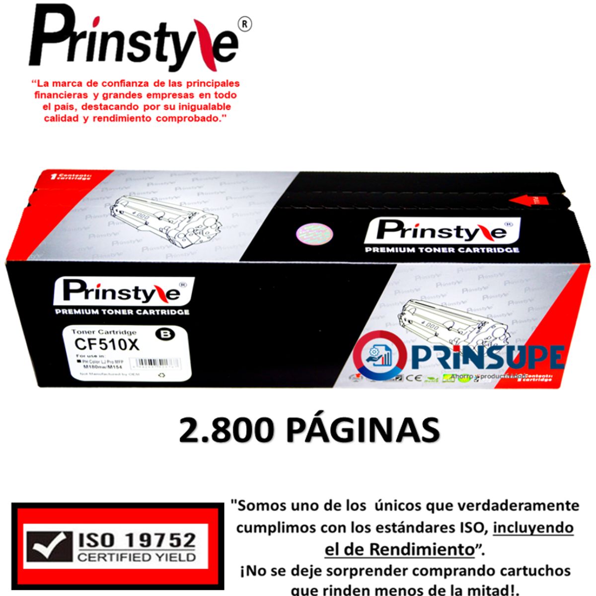 PRINSTYLE - TONER PRINSTYLE 204X CF510X NEGRO 2800PÁG ISO DE RENDIMIENTO 19752
