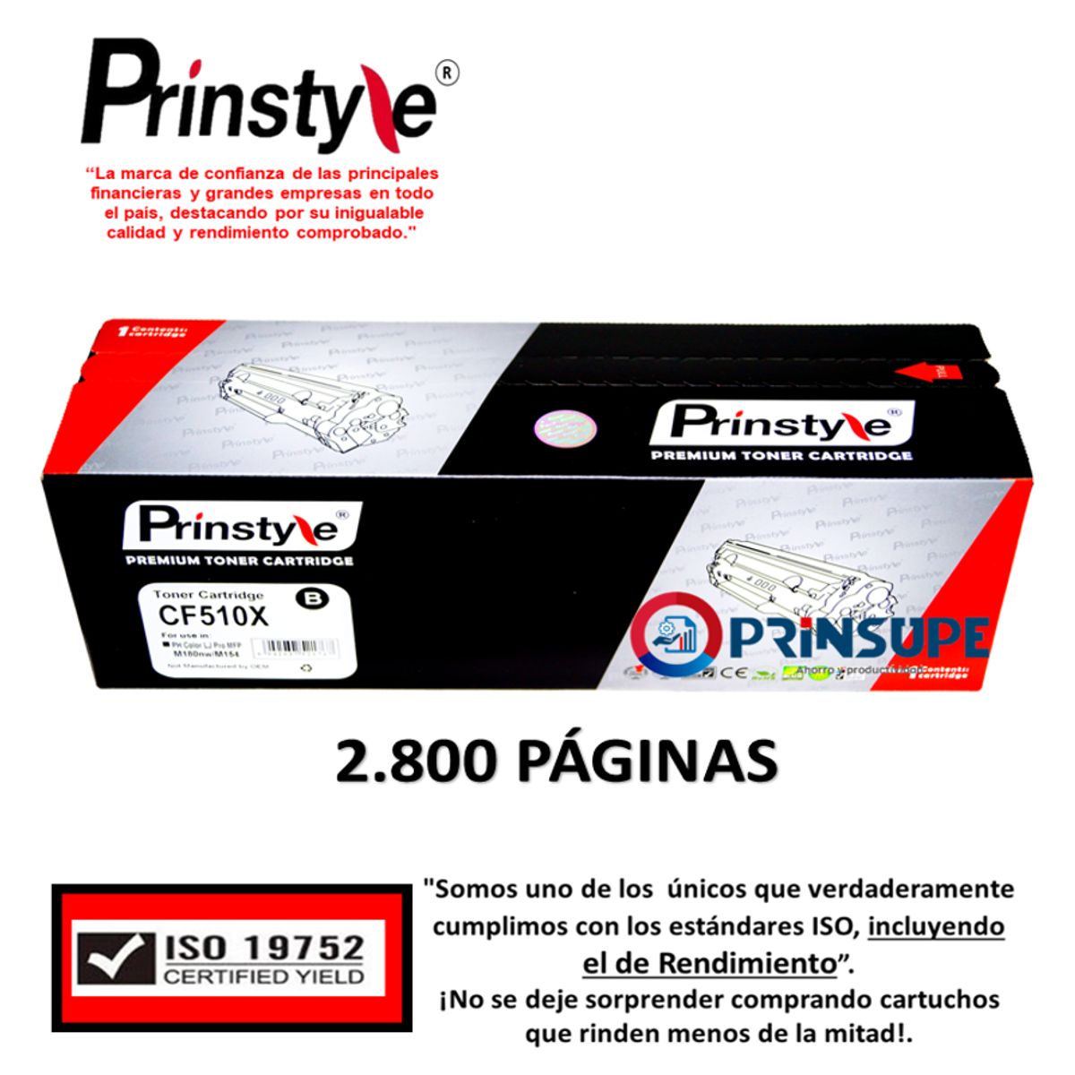 PRINSTYLE - TONER PRINSTYLE 204X CF510X NEGRO 2800PÁG ISO DE RENDIMIENTO 19752