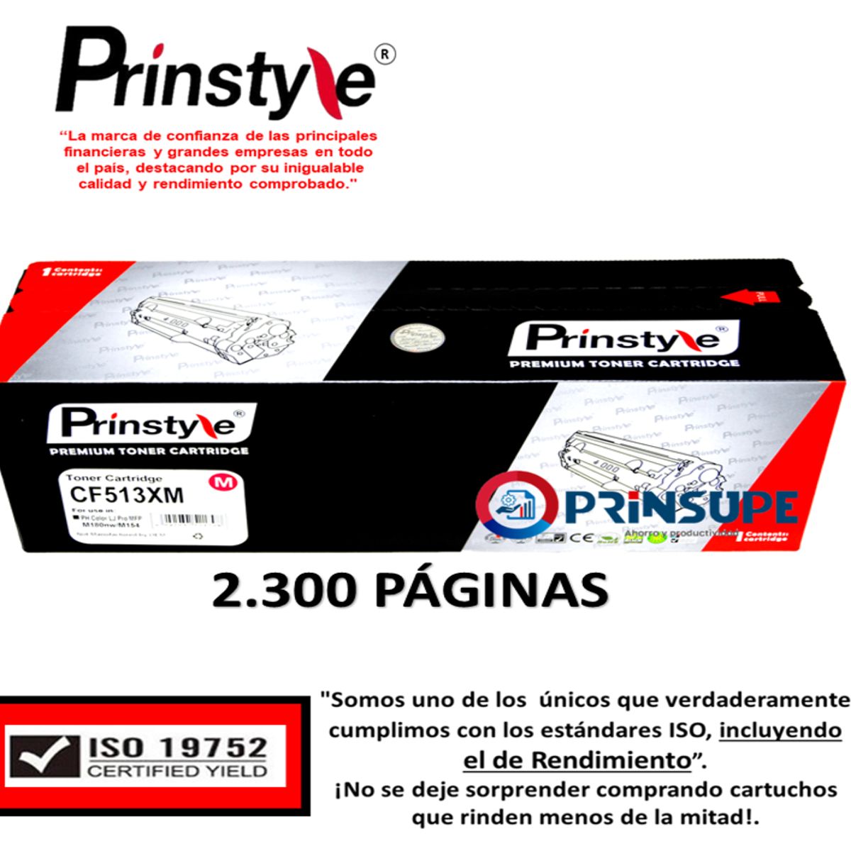 PRINSTYLE - TONER PRINSTYLE 204X CF513X MAGENTA 2.300PÁG ISO DE RENDIMIENTO 19752