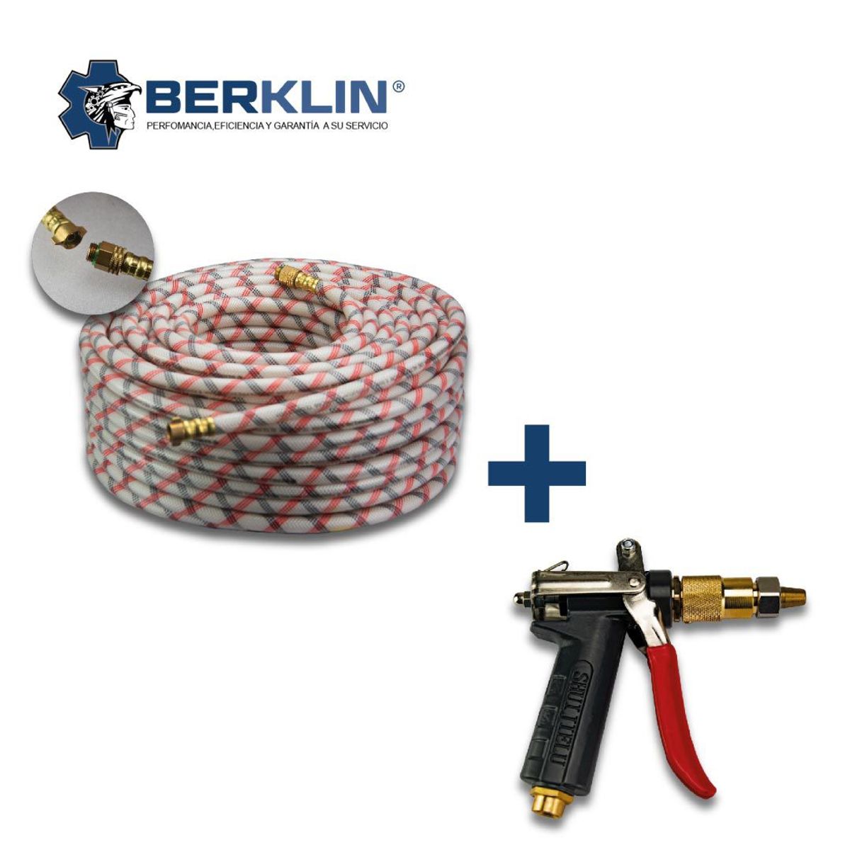 BERKLIN - ROLLO DE MANGUERA DE 30M CON PISTOLA GATILLO