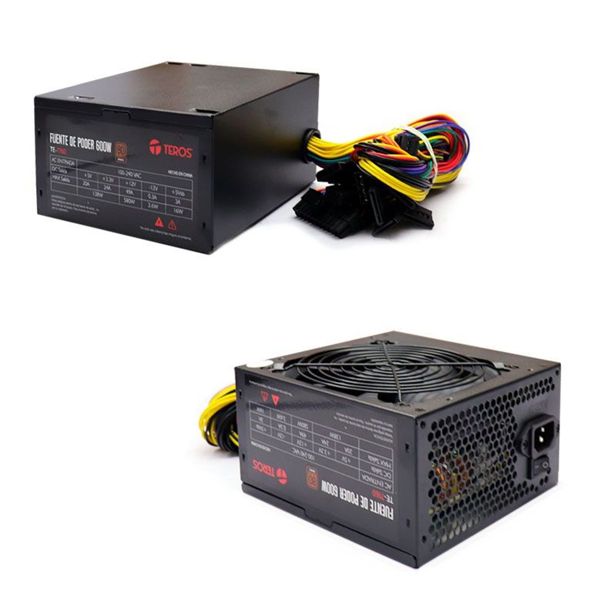 TEROS - Fuente de poder 600W Teros, Certificación 80 Plus Bronce