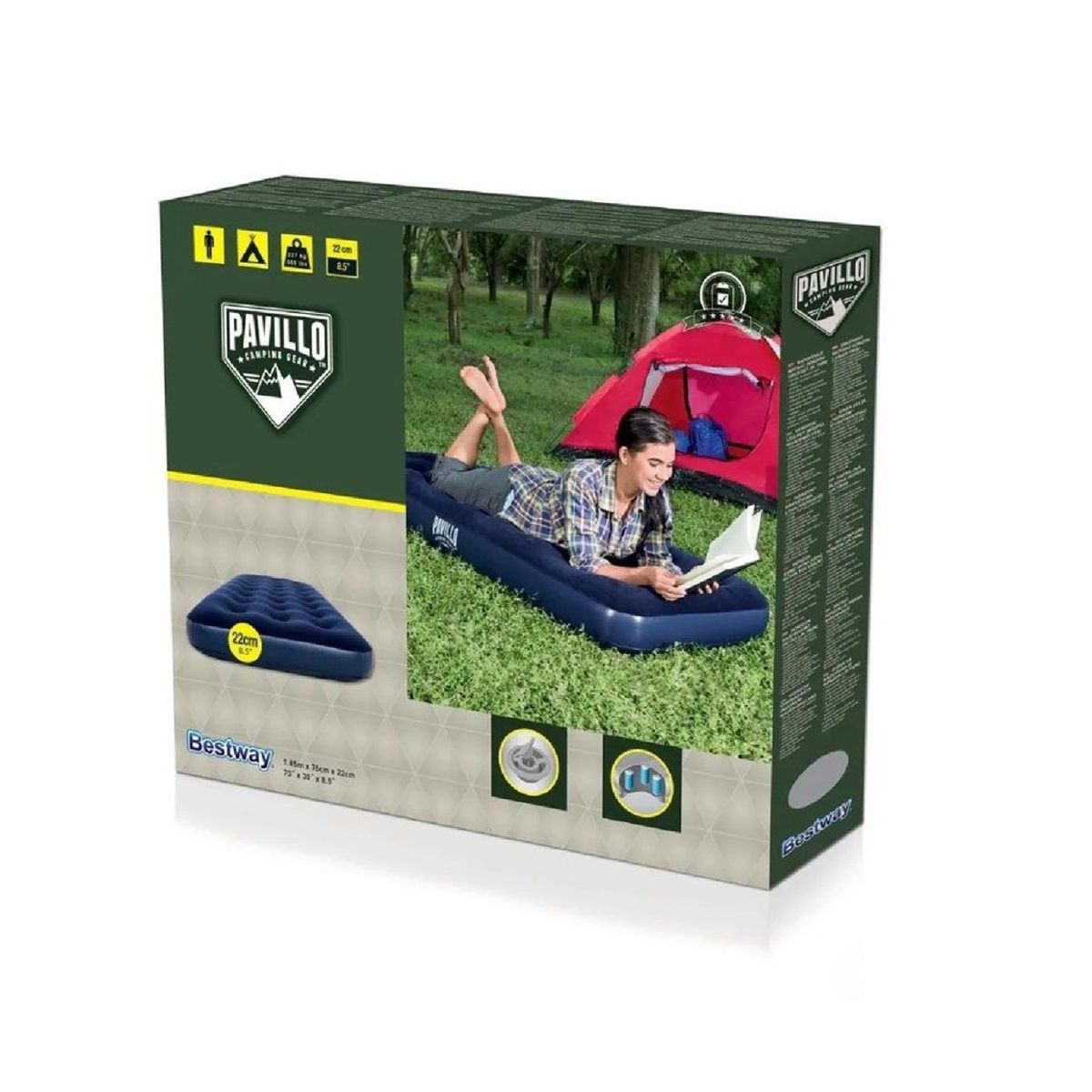 BESTWAY - Colchon inflable portátil clásica suave individual - Bestway