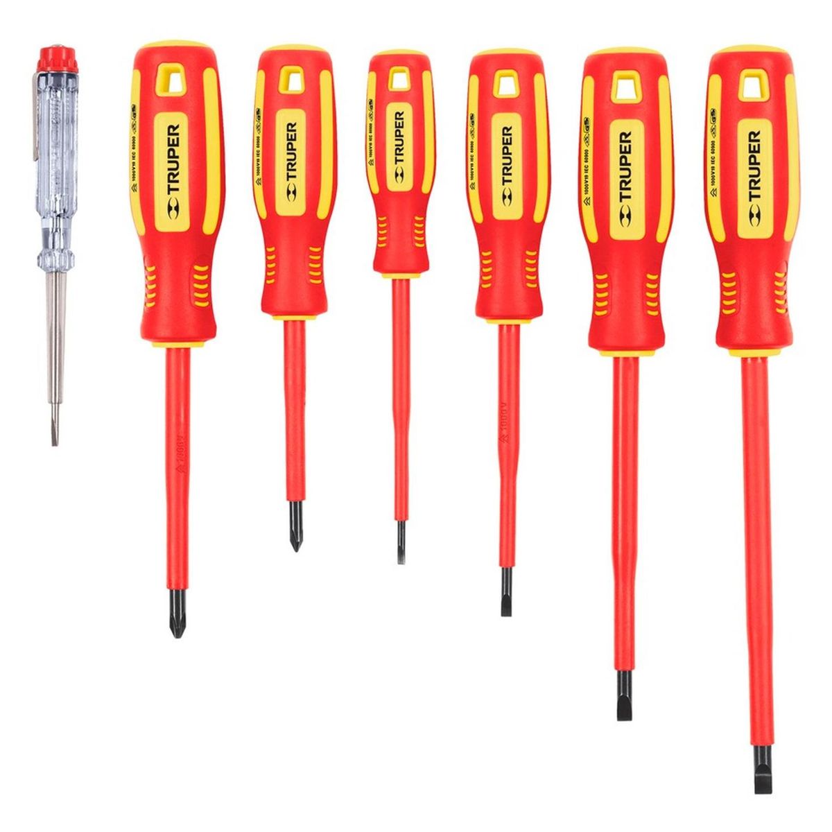 TRUPER - Juego 7 Desarmadores Dieléctricos 1000v Truper 14196