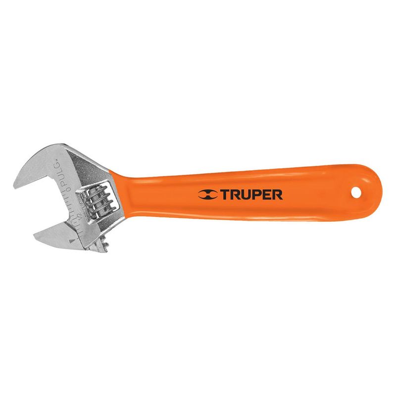 TRUPER - Llave francesa 6" cromado con mango grip truper pet-6x 15509
