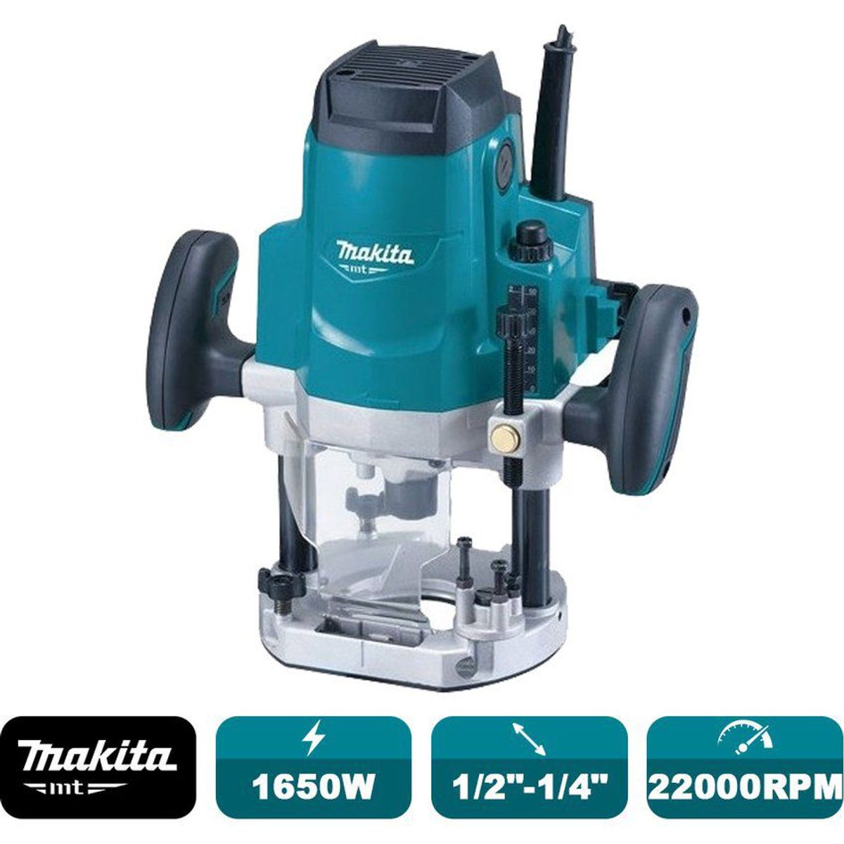 MAKITA - Ruteadora Fresadora Makita M3600B MT 1650W Collet  1/2" 1/4"
