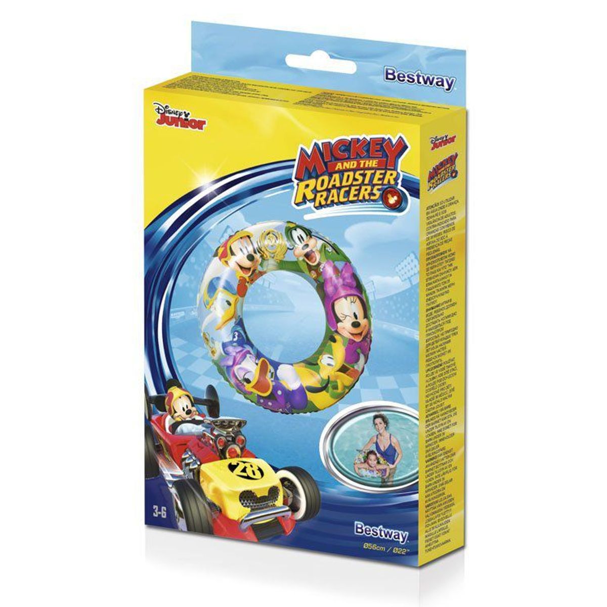 BESTWAY - Flotador redondo Multicolor con Válvula Inflado Fácil -