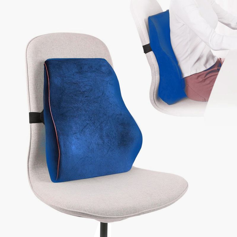 PERUMASSAGE - Cojin Respaldar Lumbar Viscoelástica con Gel y Funda