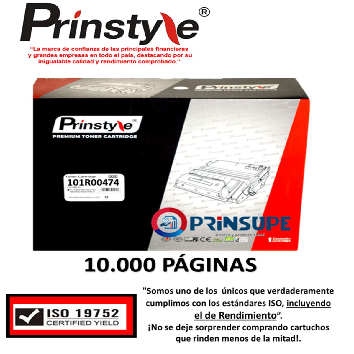 PRINSTYLE - DRUM TAMBOR PRINSTYLE 101R00474 10000PÁG P/XEROX ISO REMDIMIENTO 19752