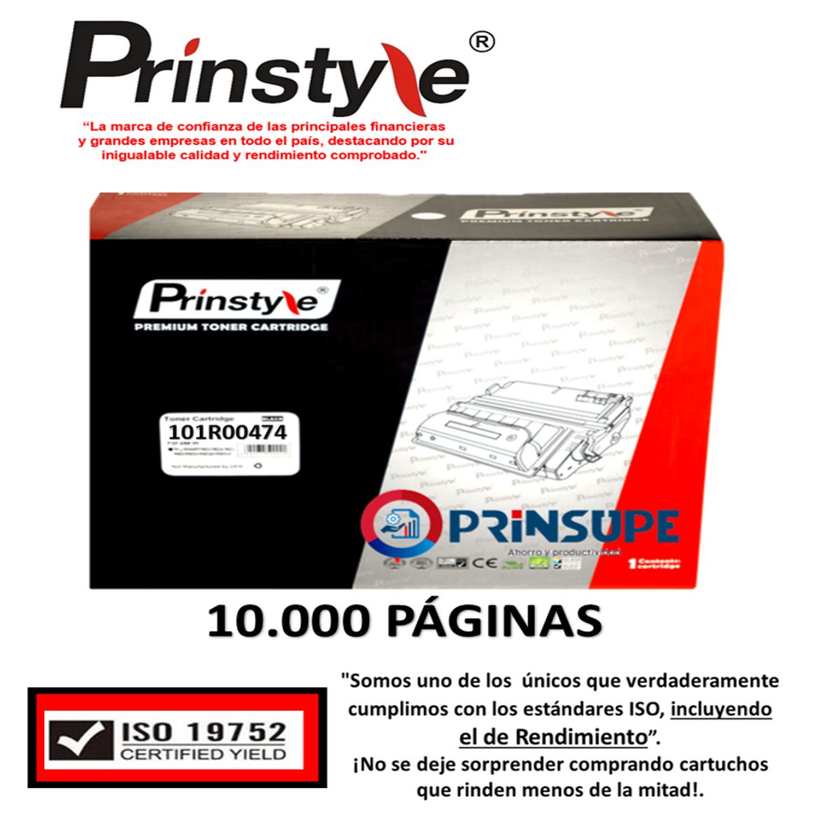 PRINSTYLE - DRUM TAMBOR PRINSTYLE 101R00474 10000PÁG P/XEROX ISO REMDIMIENTO 19752