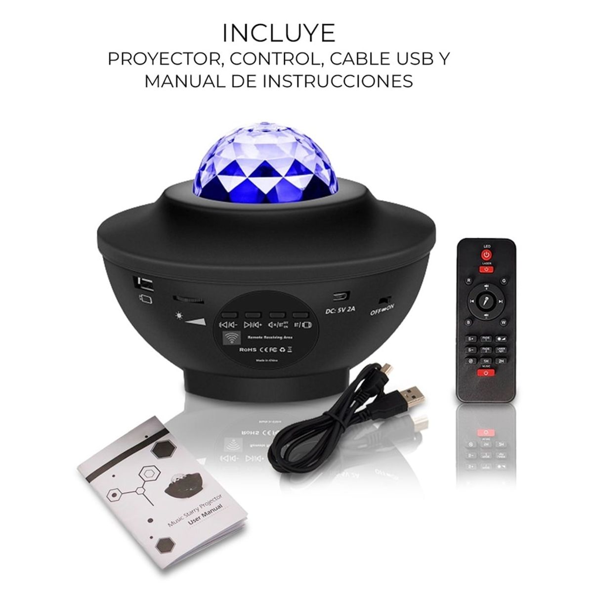 BUYPAL - Proyector de Galaxia Luces LED con Parlante Bluetooth