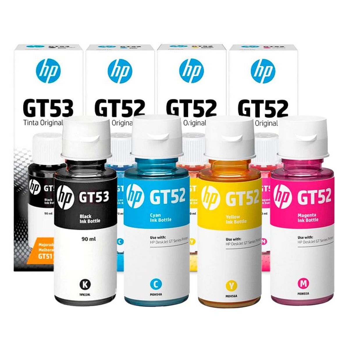 HP - Pack Tinta HP Gt52 Gt53 Negro Cyan Amarillo Magenta