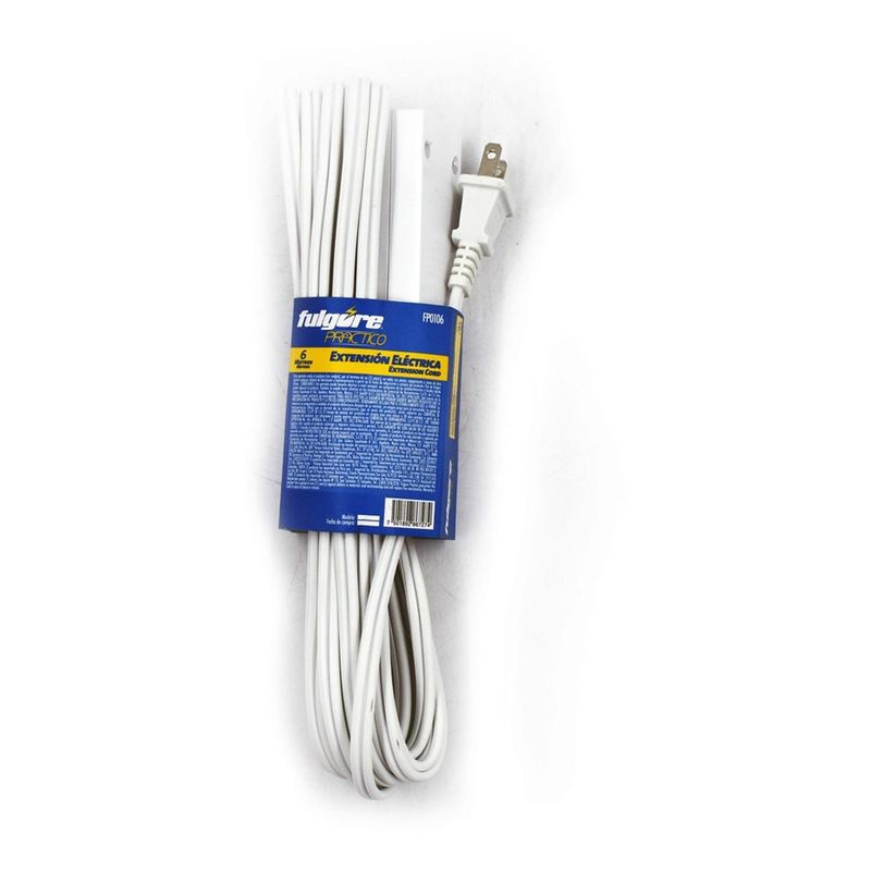 FULGORE - Extensión Doméstica Blanca 6 Metros Calibre 2x16 Fulgore FP0106