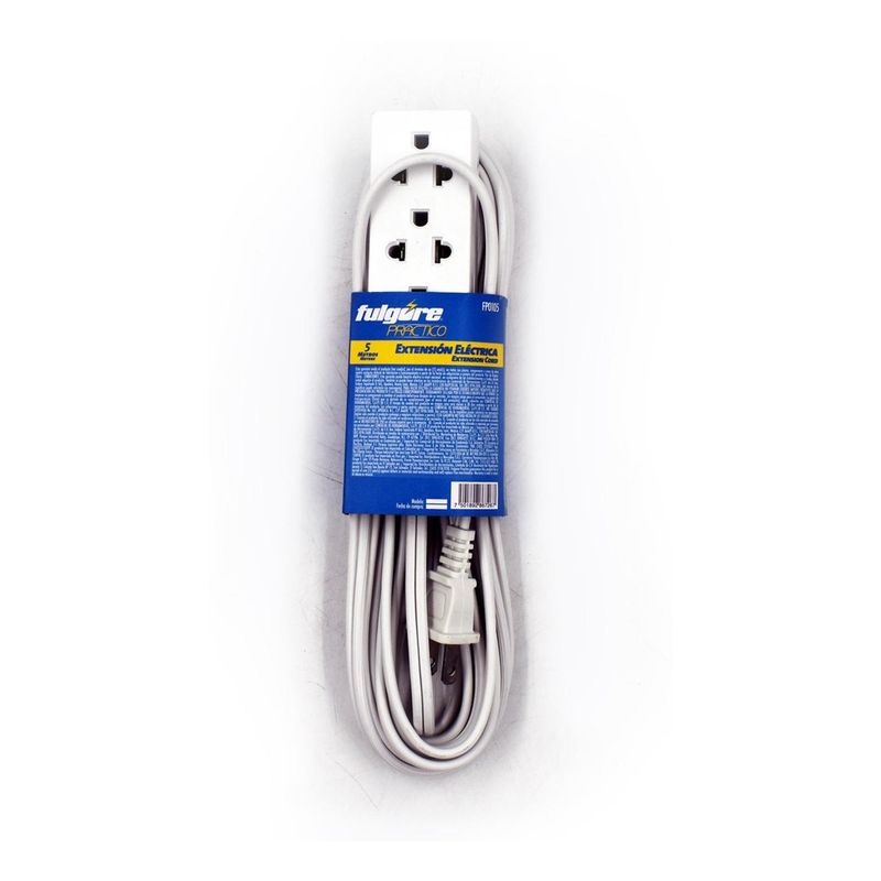 FULGORE - Extensión Doméstica Blanca 5 Metros Calibre 2x16 Fulgore FP0105