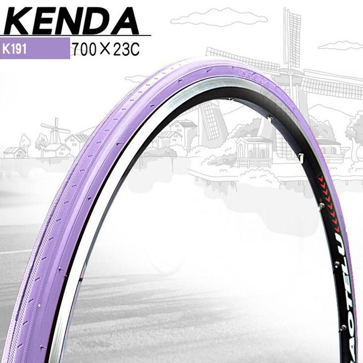 KENDA - Llantas Para Bicicleta Aro 700 x 23c Morado Aro 28 (2 und)