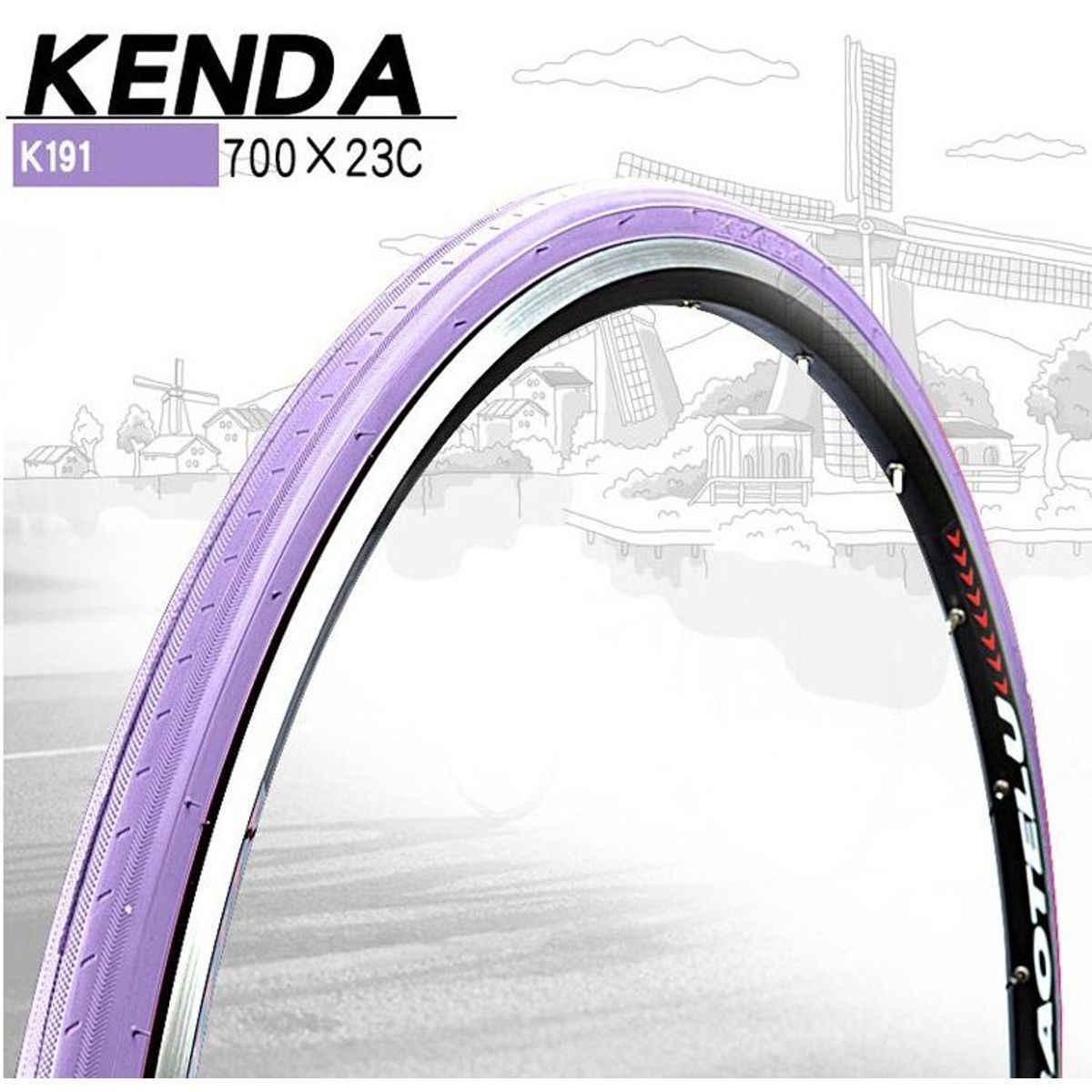 KENDA - Llantas Para Bicicleta Aro 700 x 23c Morado Aro 28 (2 und)