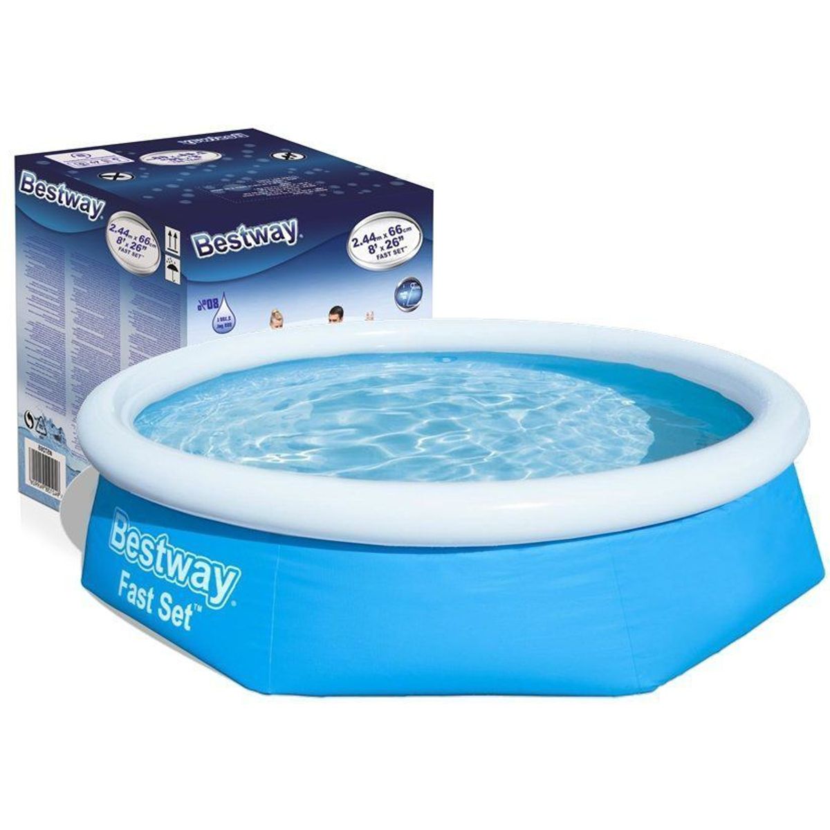BESTWAY - Bestway - Piscina con borde inflable de 244CM X 66CM