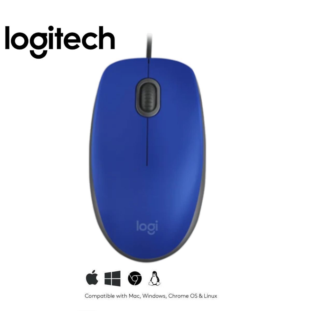 LOGITECH - Mouse Logitech M110 Cable Usb Azul
