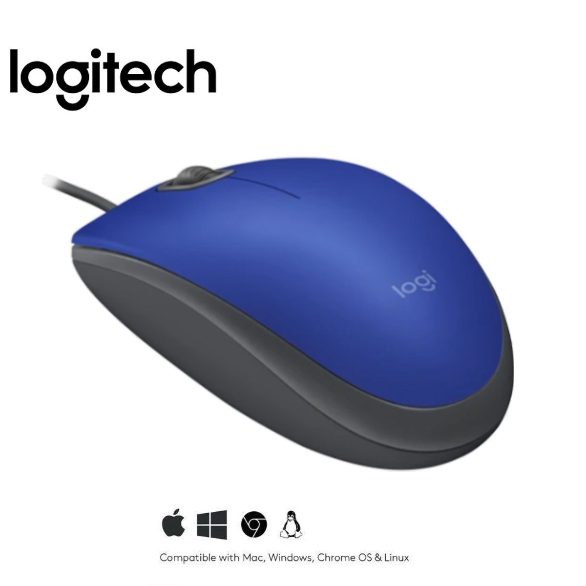 LOGITECH - Mouse Logitech M110 Cable Usb Azul
