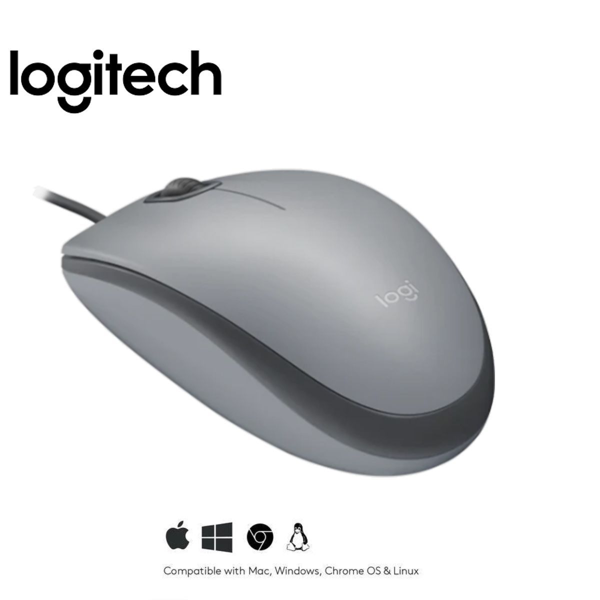 LOGITECH - Mouse Logitech M110 Cable Usb Gris