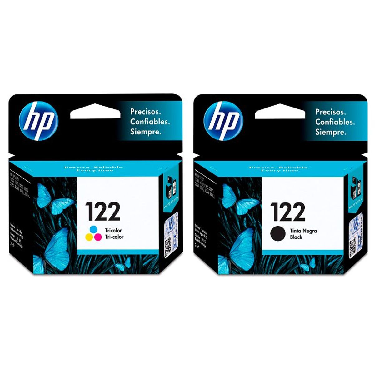 HP - Pack de tinta HP 122 Tricolor Y Negro