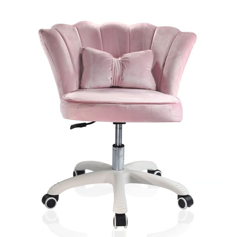 INIUS - Silla Tocador Ergonomica - Elif Rosa con Regulador de Altura