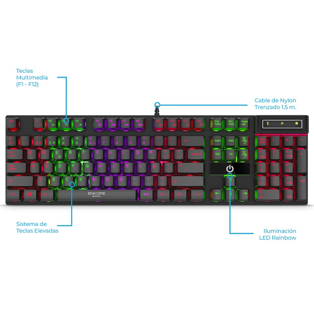 ENKORE - Combo Gamer Enkore 4 en 1 Bravio 4 ENT G1000-4
