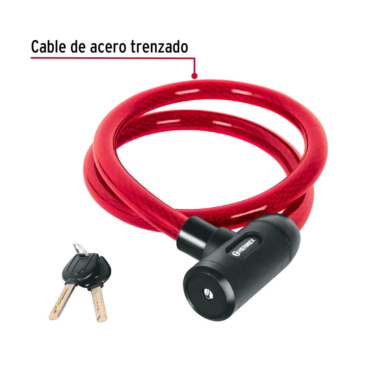 TRUPER - Candado Cadena para Bicicleta, moto con llave 20 mm Hermex
