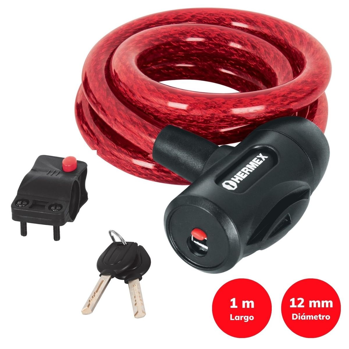 TRUPER - Candado Cadena para Bicicleta con llave 12 mm Hermex