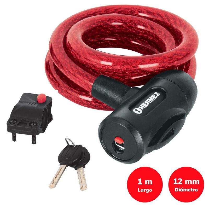 TRUPER - Candado Cadena para Bicicleta con llave 12 mm Hermex