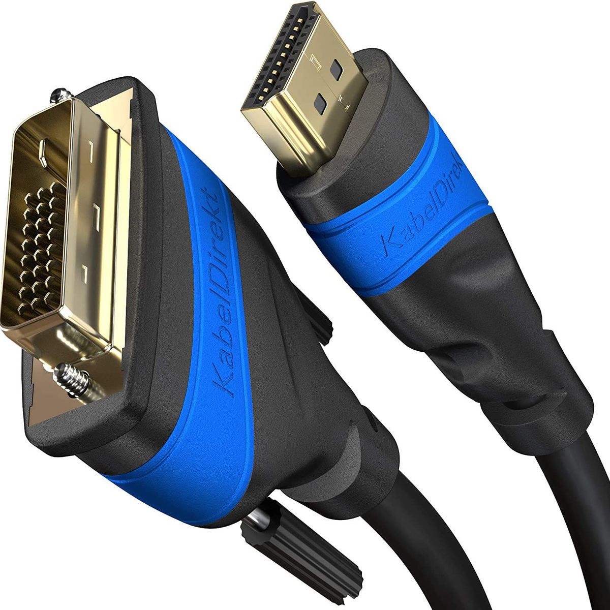 GENERICO - KabelDirekt Cable HDMI a DVI 24+1 alta velocidad 1080p Full HD 1.8 mts