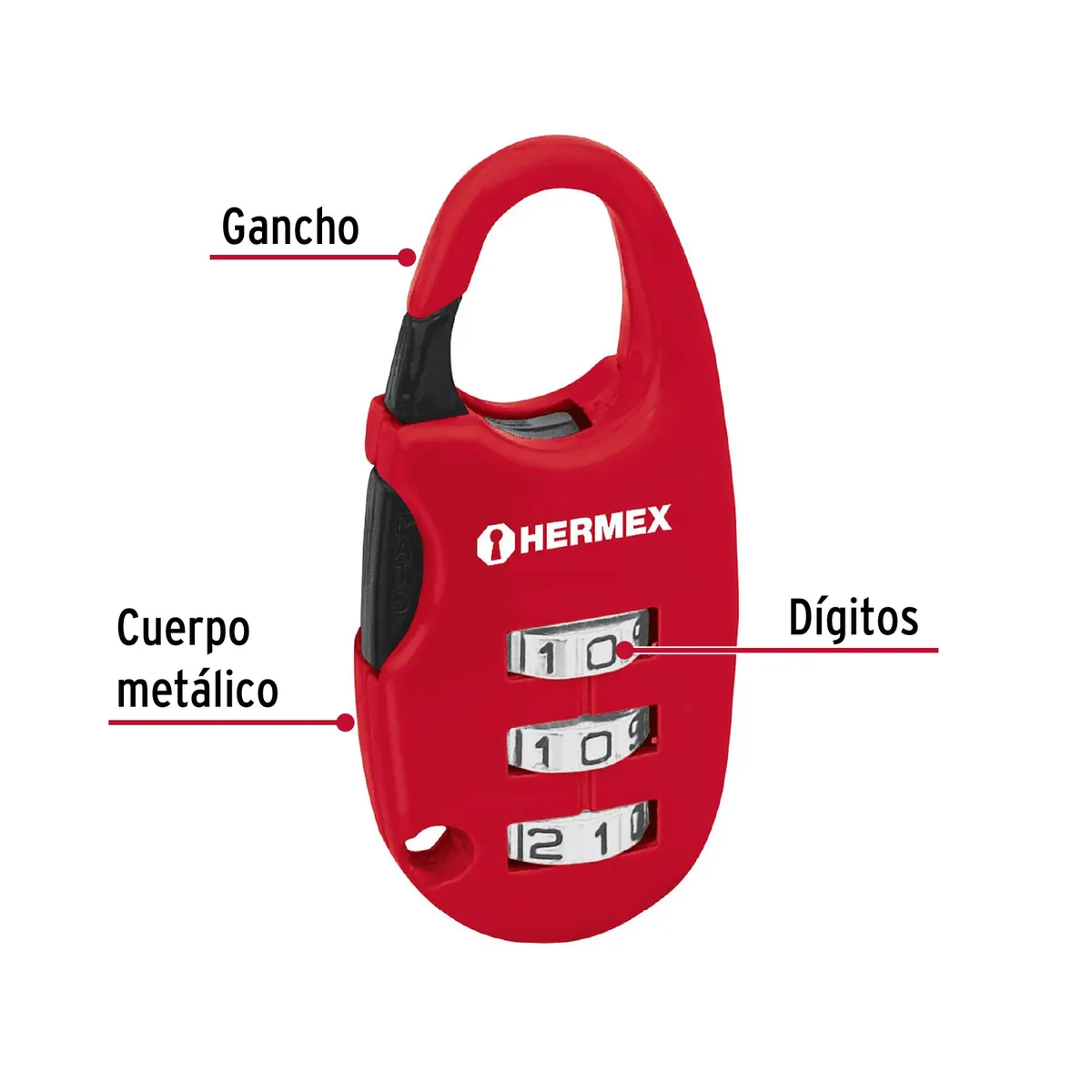 TRUPER - Candado maletero de combinacion 25 mm Hermex