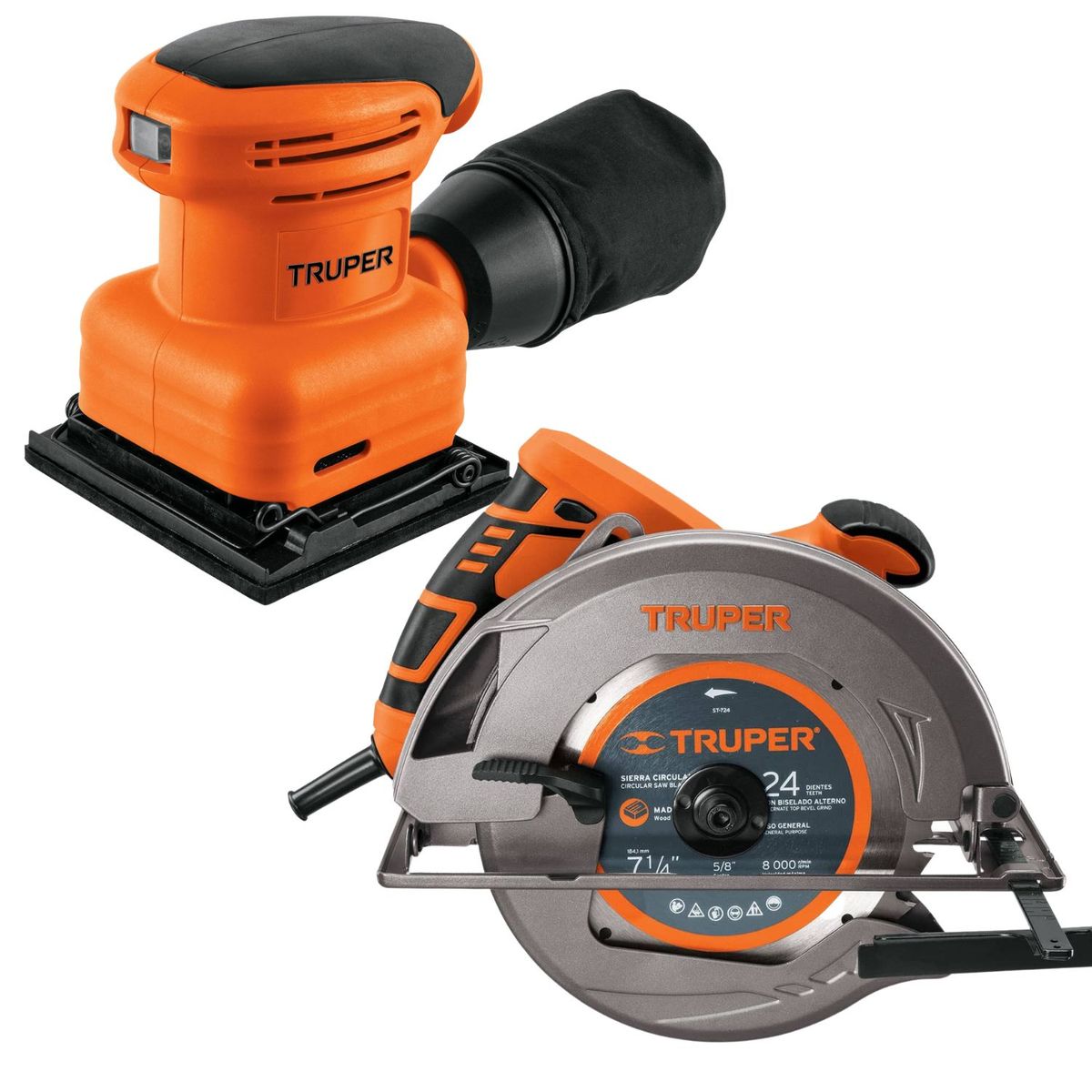 TRUPER - Lijadora Orbital 200W + Sierra Circular 7 1/4" 1500W Truper