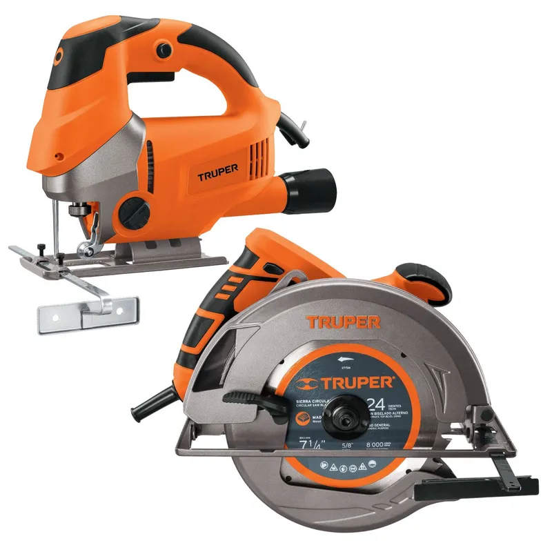 TRUPER - Sierra Circular 7 1/4" 1500W + Sierra Caladora 750W Truper