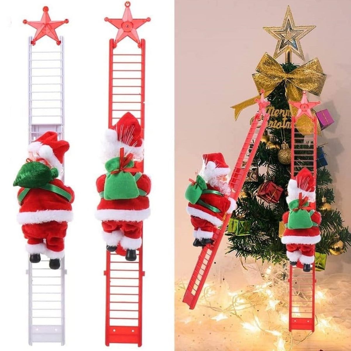 GENERICO - Papa Noel en escalera Papa Noel que sube y baja