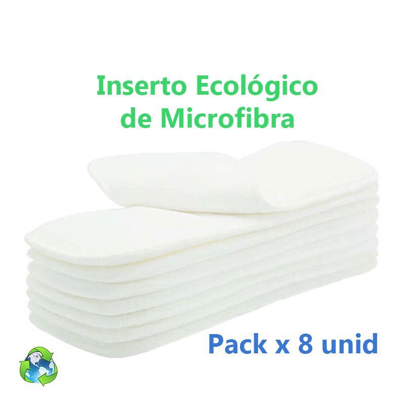 GENERICO - Inserto de Microfibra - Pañal Ecológico de Tela - Pack x 8