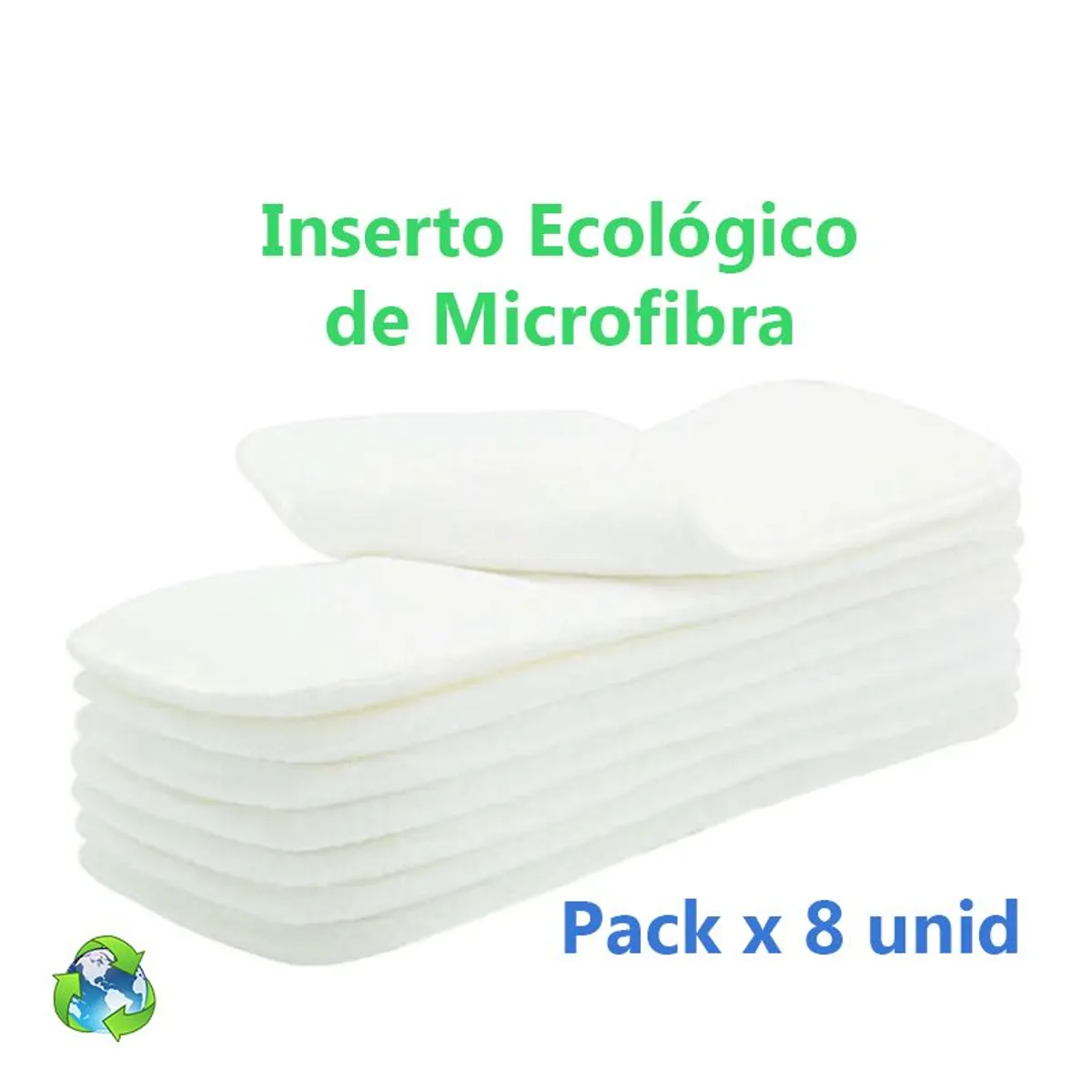 GENERICO - Inserto de Microfibra - Pañal Ecológico de Tela - Pack x 8