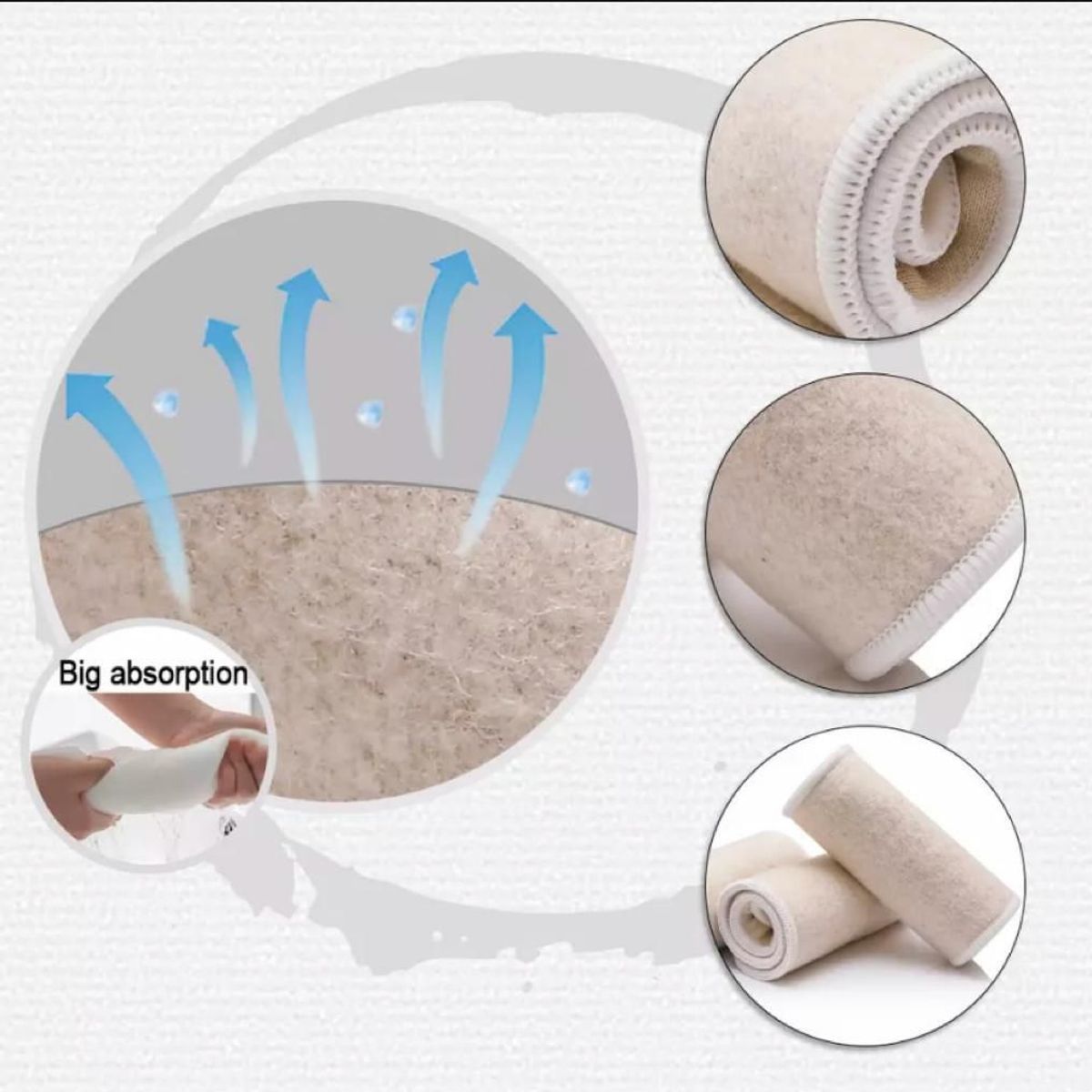 GENERICO - Inserto de Cáñamo- Pañal Ecológico de Tela - Pack x 6
