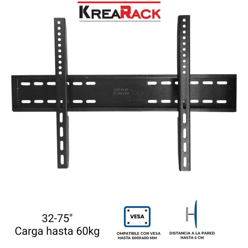 GENERICO - RACK PARA TV FIJO ESTATICO 32 A 85" / NEGRO NACIONAL