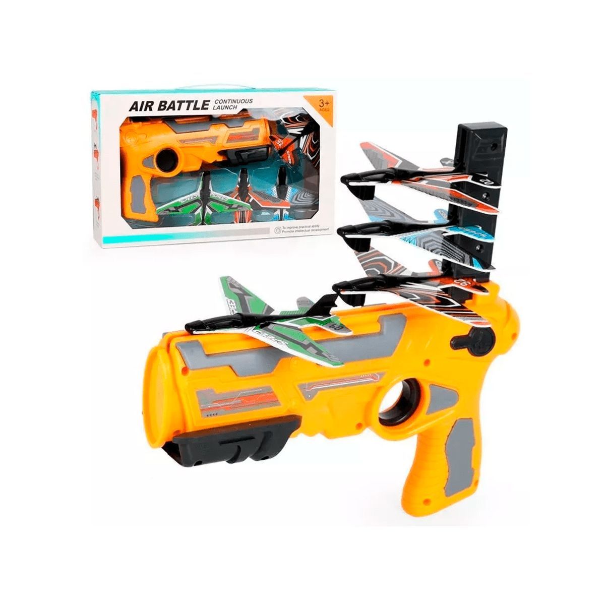 GENERICO - Pistola Lanza aviones Naranja