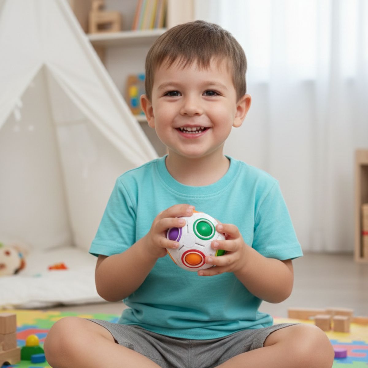 GENERICO - Bola mágica Rompecabeza Antiestrés Fidget Arcoiris