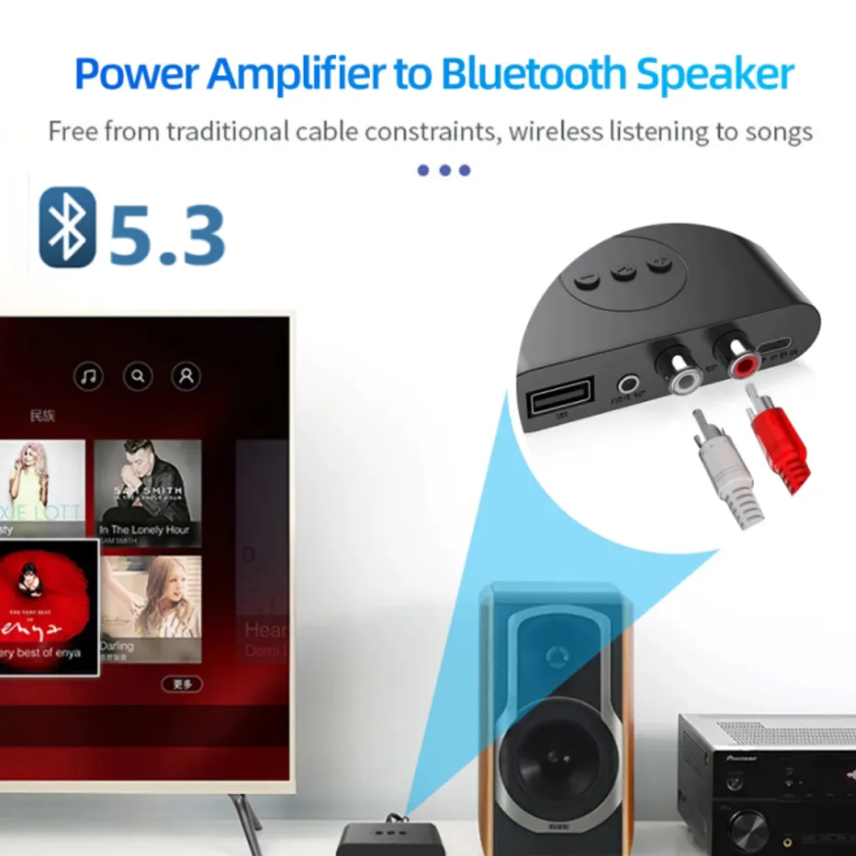 UNIVERSAL - Receptor de Audio con Bluetooth 5.3 Adaptador Inalámbrico